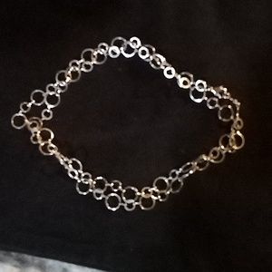 Silver tone 36" chain and teardrop earrings combo